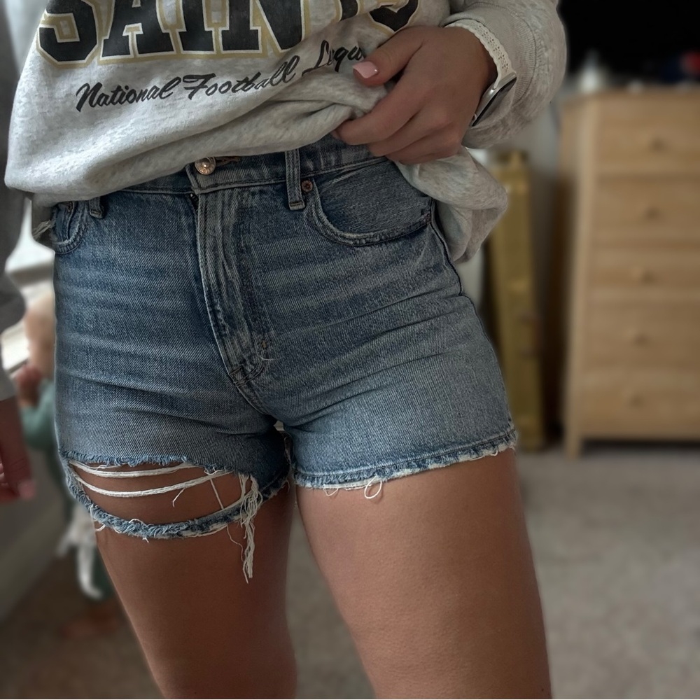 American Eagle Outfitters Distressed Blue Jean Shorts